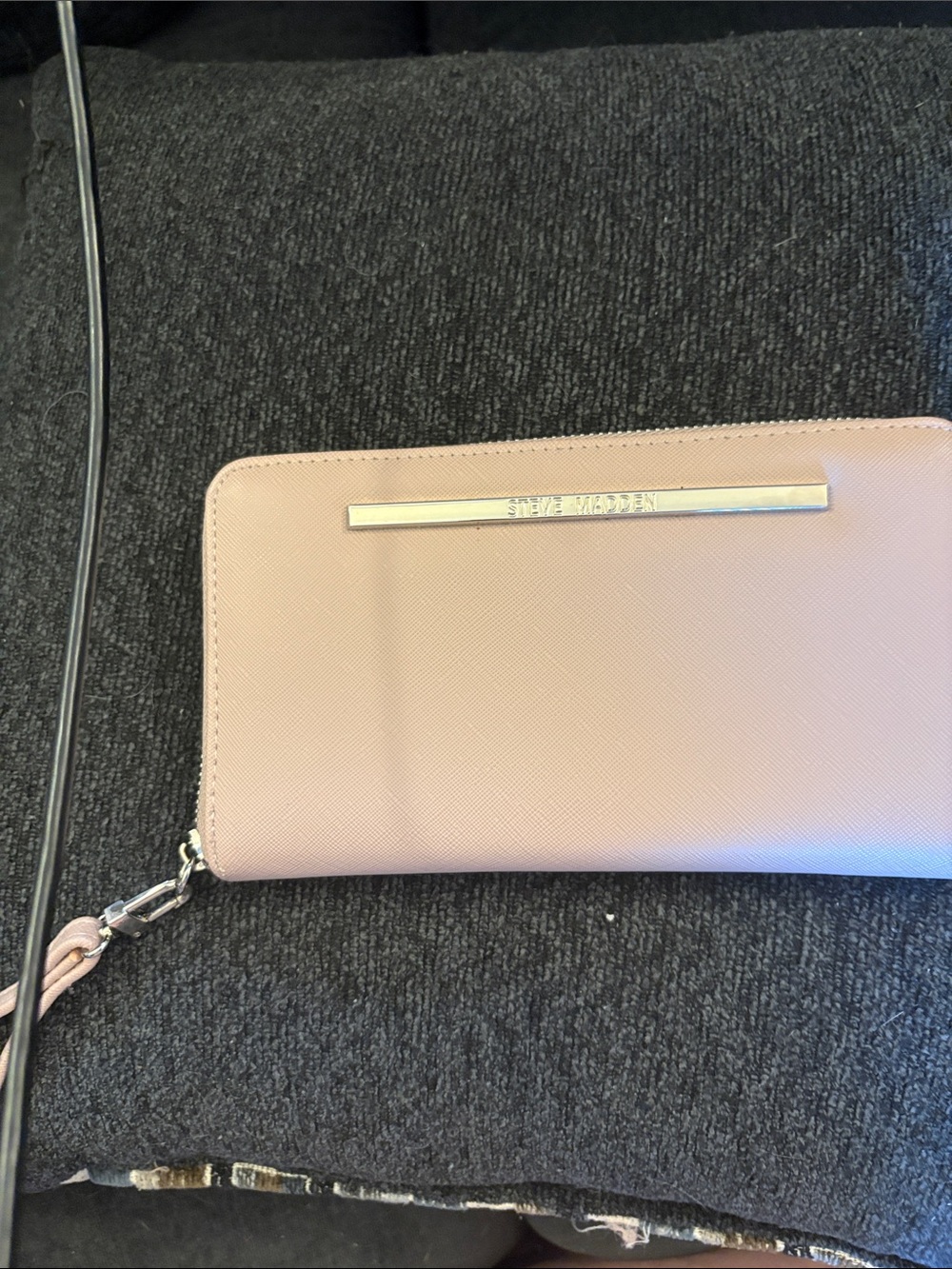 Steve Madden Light Blush Zip-Around Wristlet Clutch
